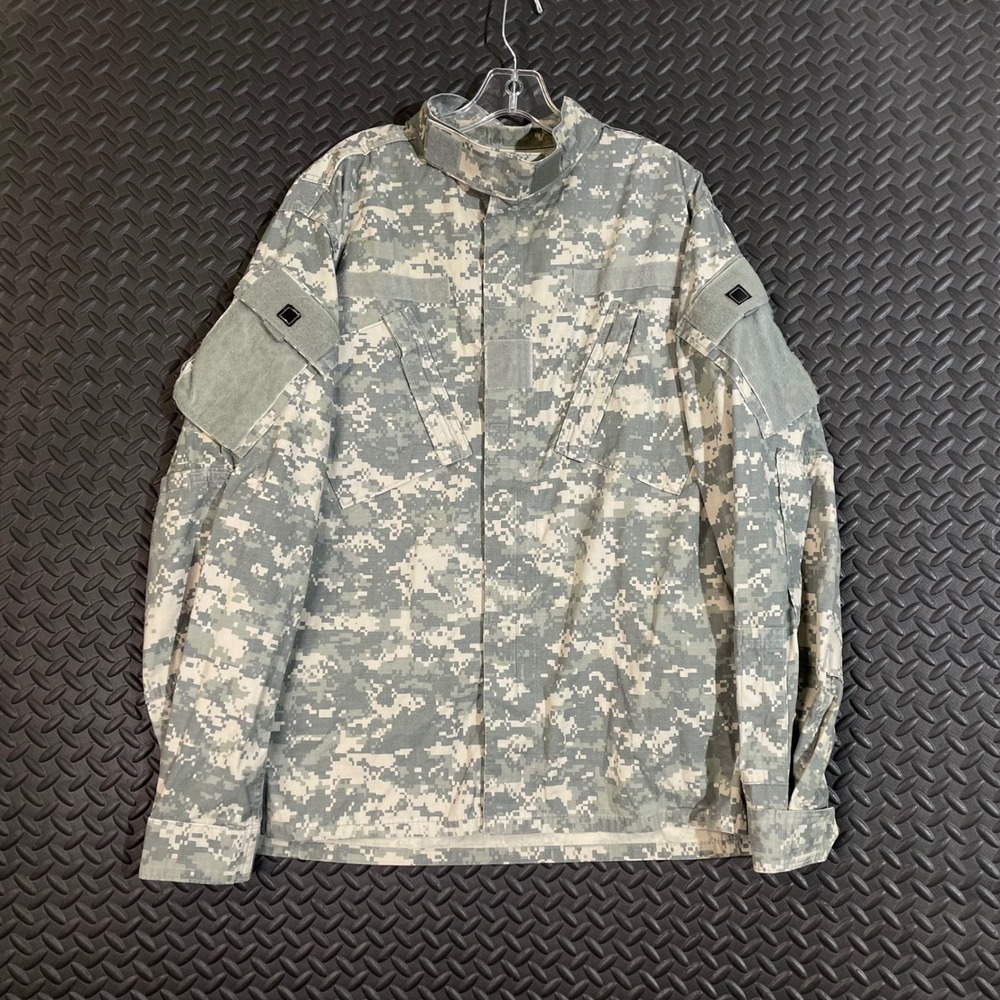 Military US Army Combat Uniform‎ ACU Jacket Coat Large Long Digital Camo